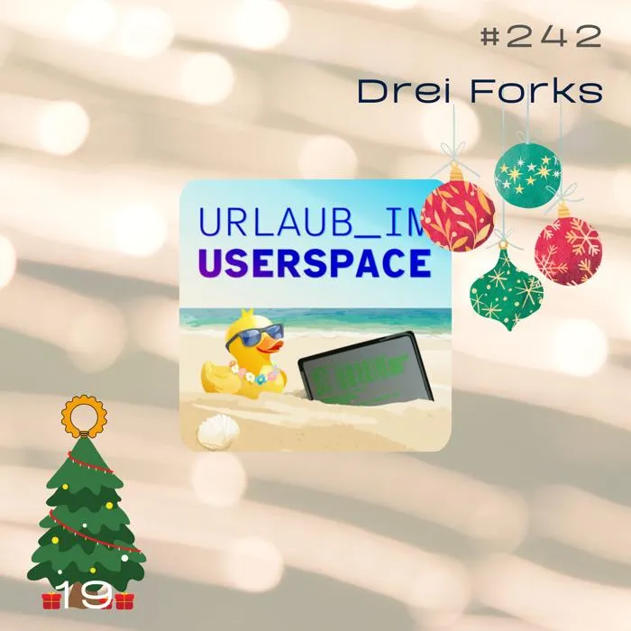 Details zur Podcast Episode #242 Drei Forks und wo sie heute stehen mit dem Urlaub im Userspace Podcast